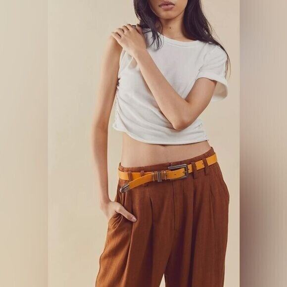 Free People Accessories - Free People Layered Up Leather Belt Orange NWT Western Boho Festival S/M